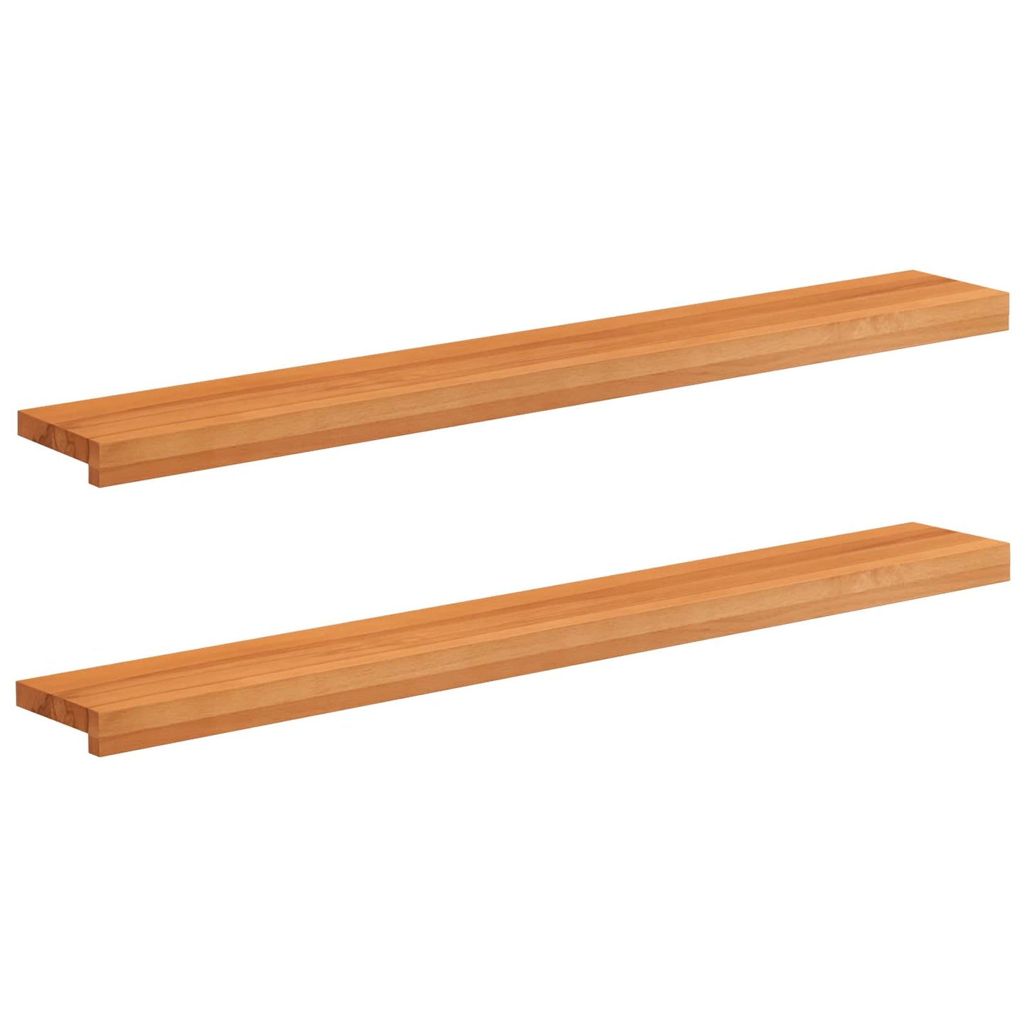 Vindueskarme 2 stk. Lys Brun 120 x 20 x 2 cm Solid bøg