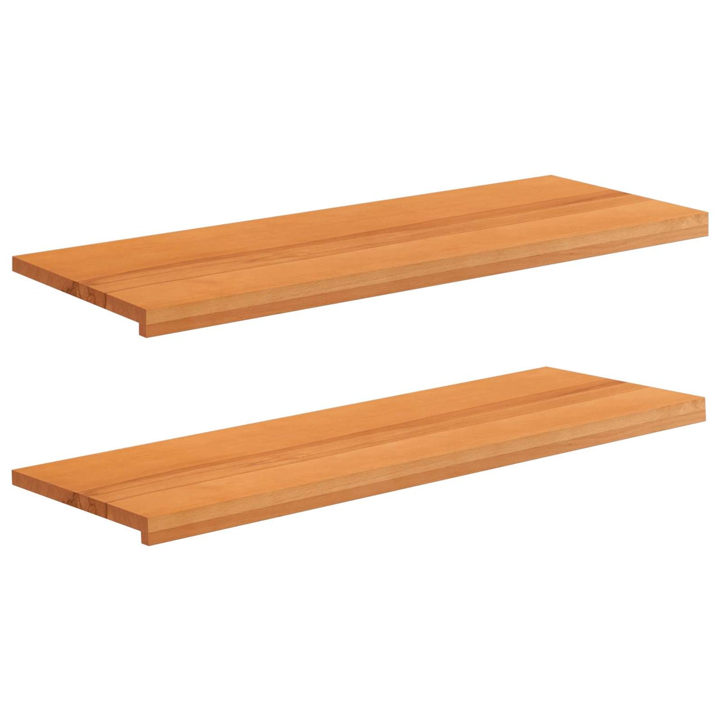 Vindueskarme 2 stk. Lys Brun 120 x 40 x 2 cm Solid bøg