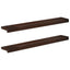 Vindueskarme 2 stk. Mørk Brun 100 x 20 x 2 cm Solid bøg