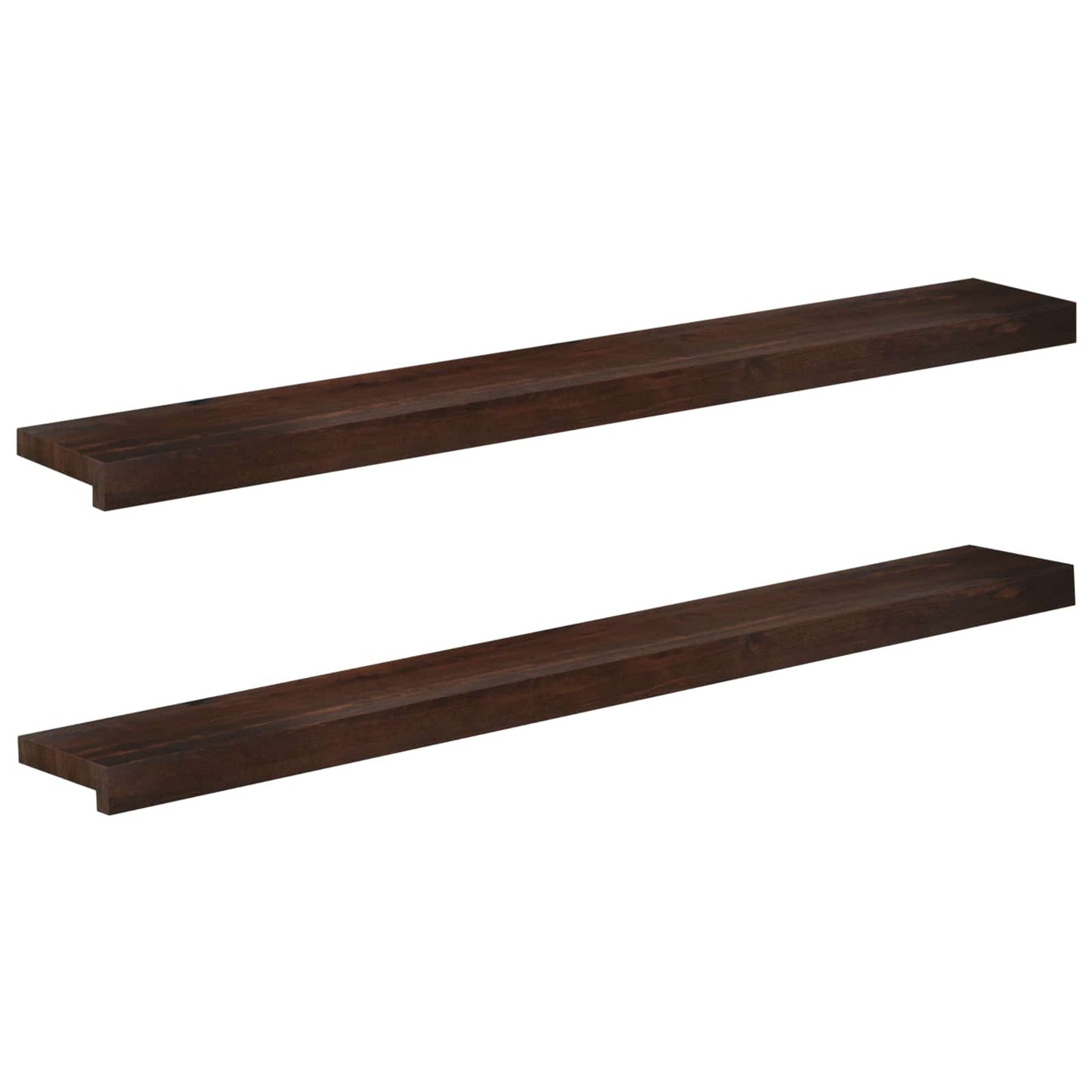 Vindueskarme 2 stk. Mørk Brun 120 x 20 x 2 cm Solid bøg