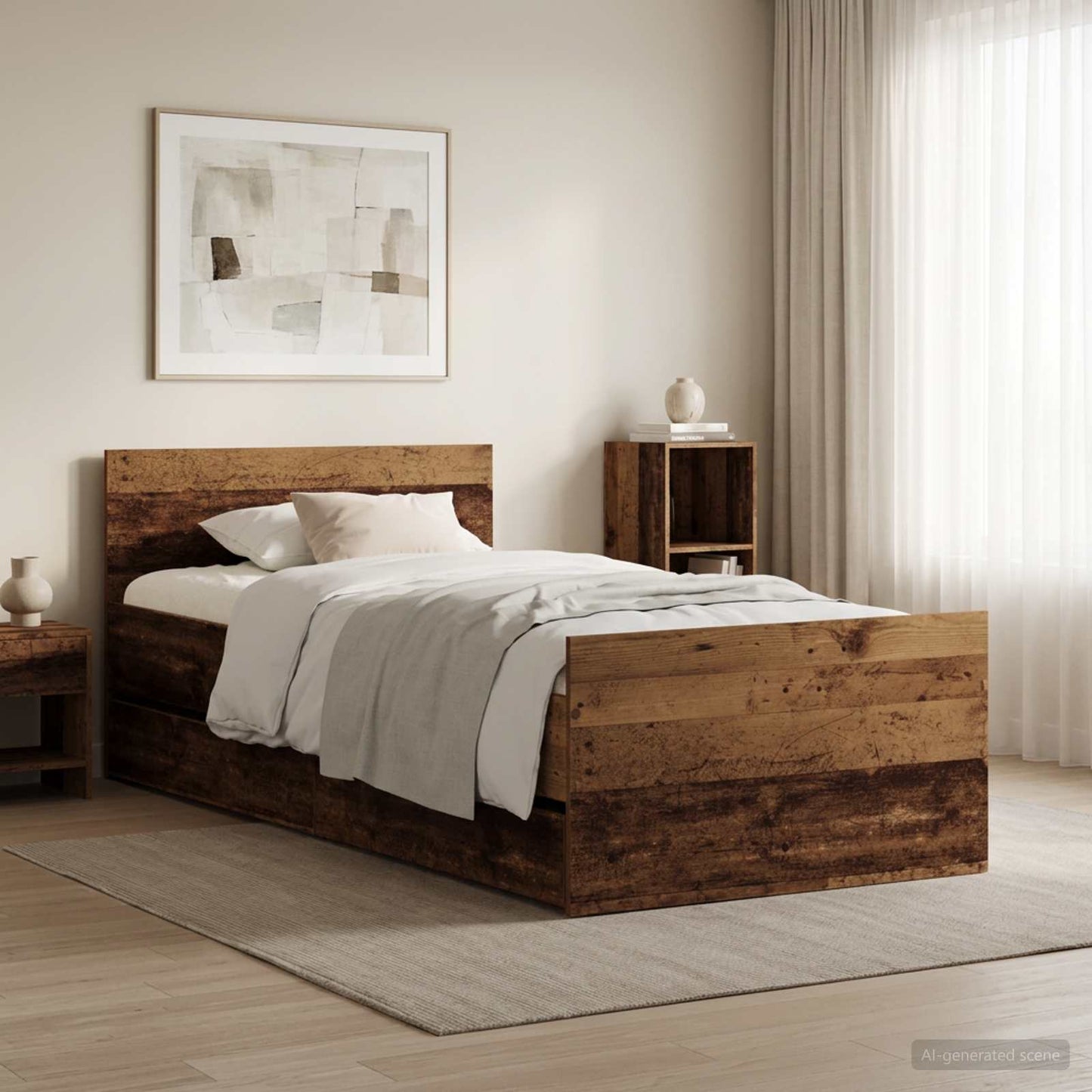 Sengestel Gammelt træ 90 x 200 cm Konstrueret træ