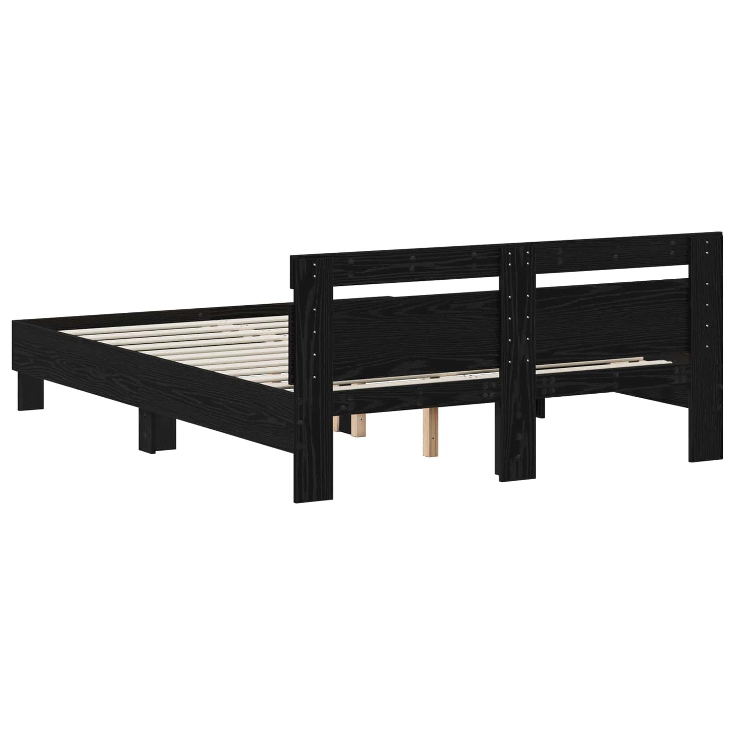 Sengestel Sort eg 140 x 190 cm Konstrueret træ