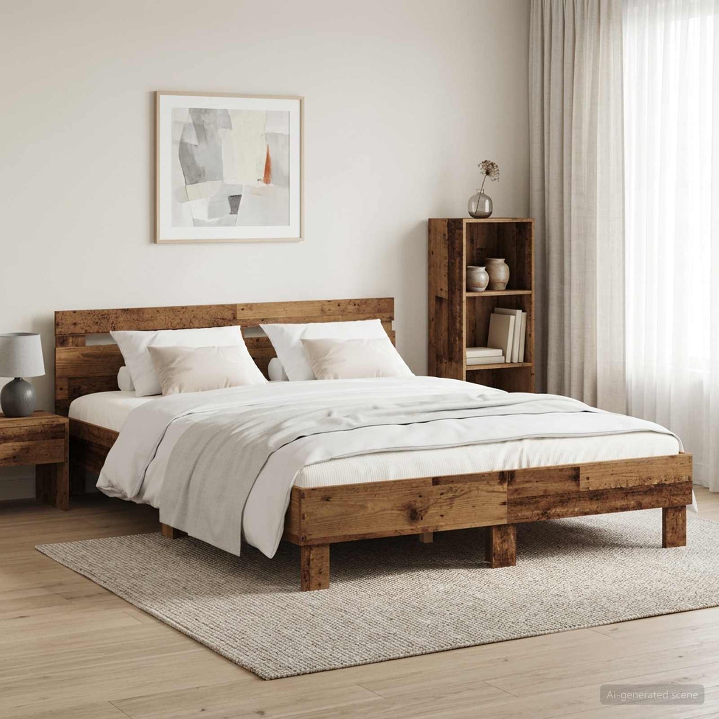 Sengestel Gammelt træ 120 x 190 cm Konstrueret træ