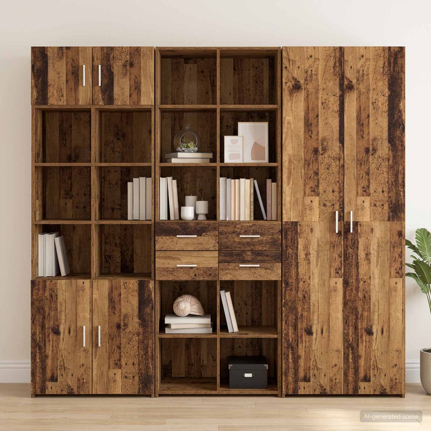 Bogreol Gammelt træ 30 x 42.4 x 185.2 cm