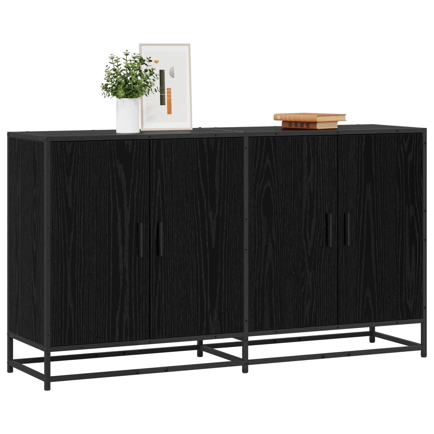 Sideboard Sort eg 134 x 35 x 76 cm Konstrueret træ