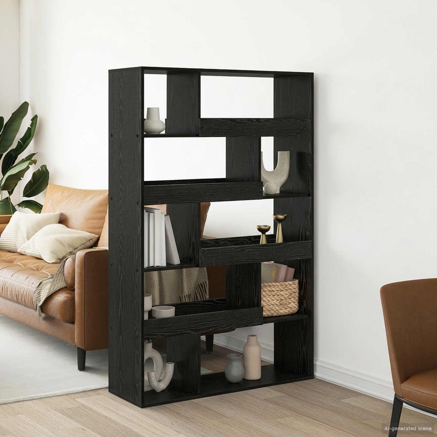 Boghylde Sort eg 100 x 33 x 156,5 cm Konstrueret træ