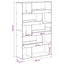 Boghylde Sort eg 100 x 33 x 156,5 cm Konstrueret træ