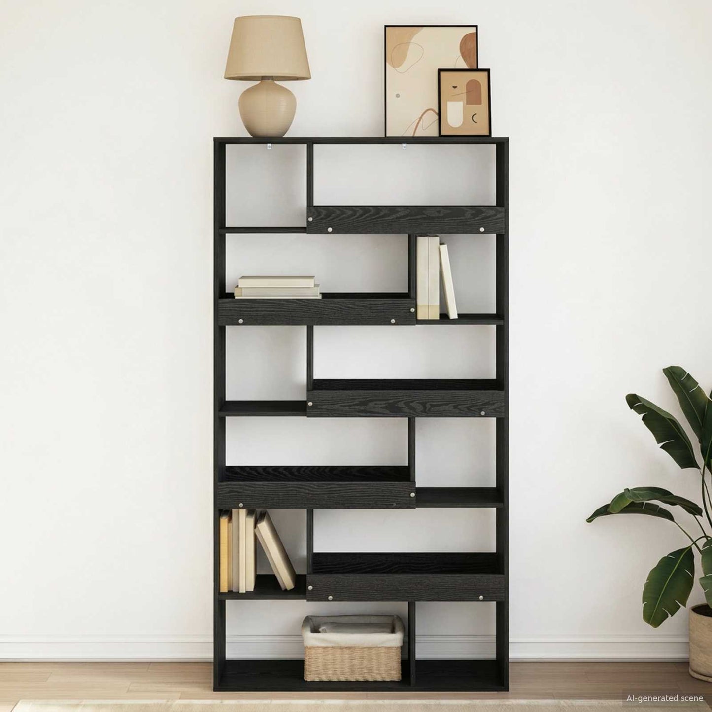 Boghylde Sort eg 100 x 33 x 156,5 cm Konstrueret træ