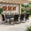 Have Spisebordssæt 9 pcs Sort og Anthracit 200 x 80 x 73 cm