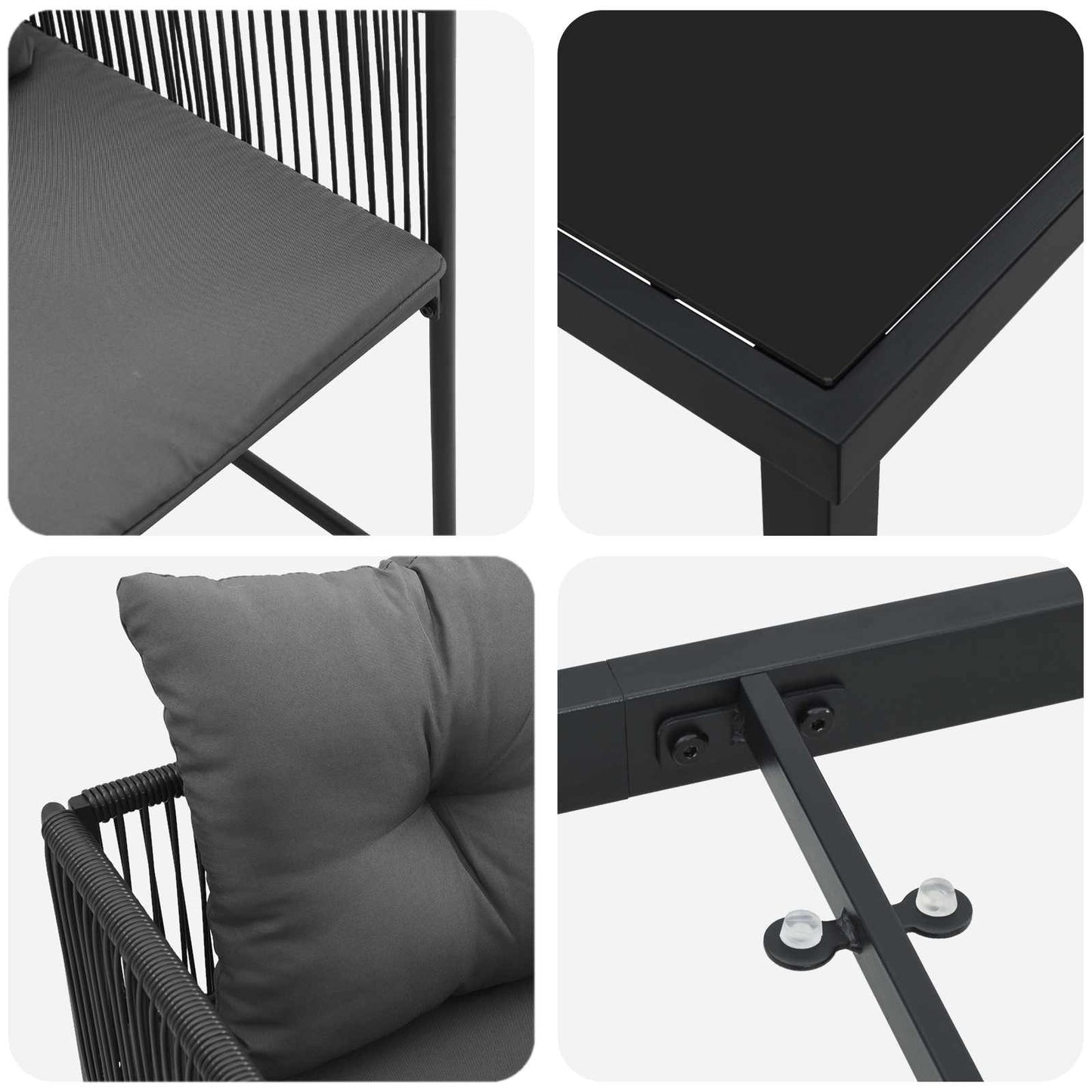 Have Spisebordssæt 5 stk. Sort og Anthracit polyrattan
