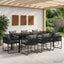 Have Spisebordssæt 9 pcs Sort og Anthracit 200 x 80 x 73 cm
