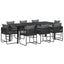 Have Spisebordssæt 9 pcs Sort og Anthracit 200 x 80 x 73 cm