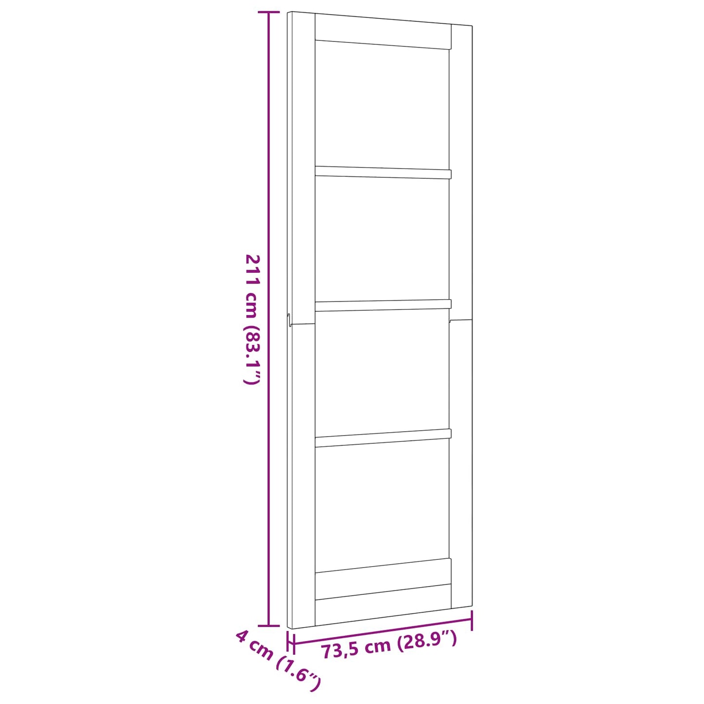 Indvendig Dør Hvid 73,5 x 211 cm Krydsfinér