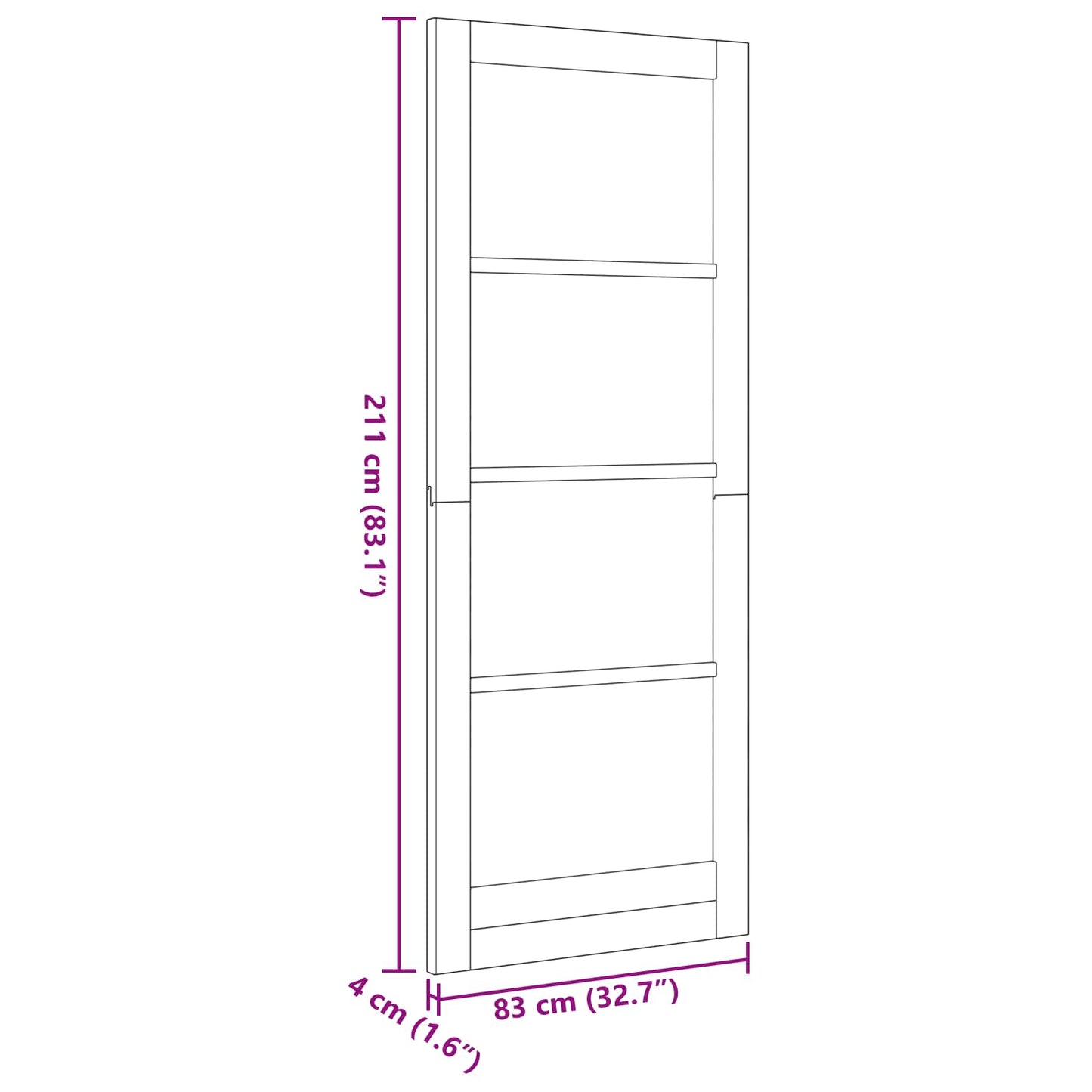 Indvendig Dør Hvid 83 x 211 cm Krydsfinér