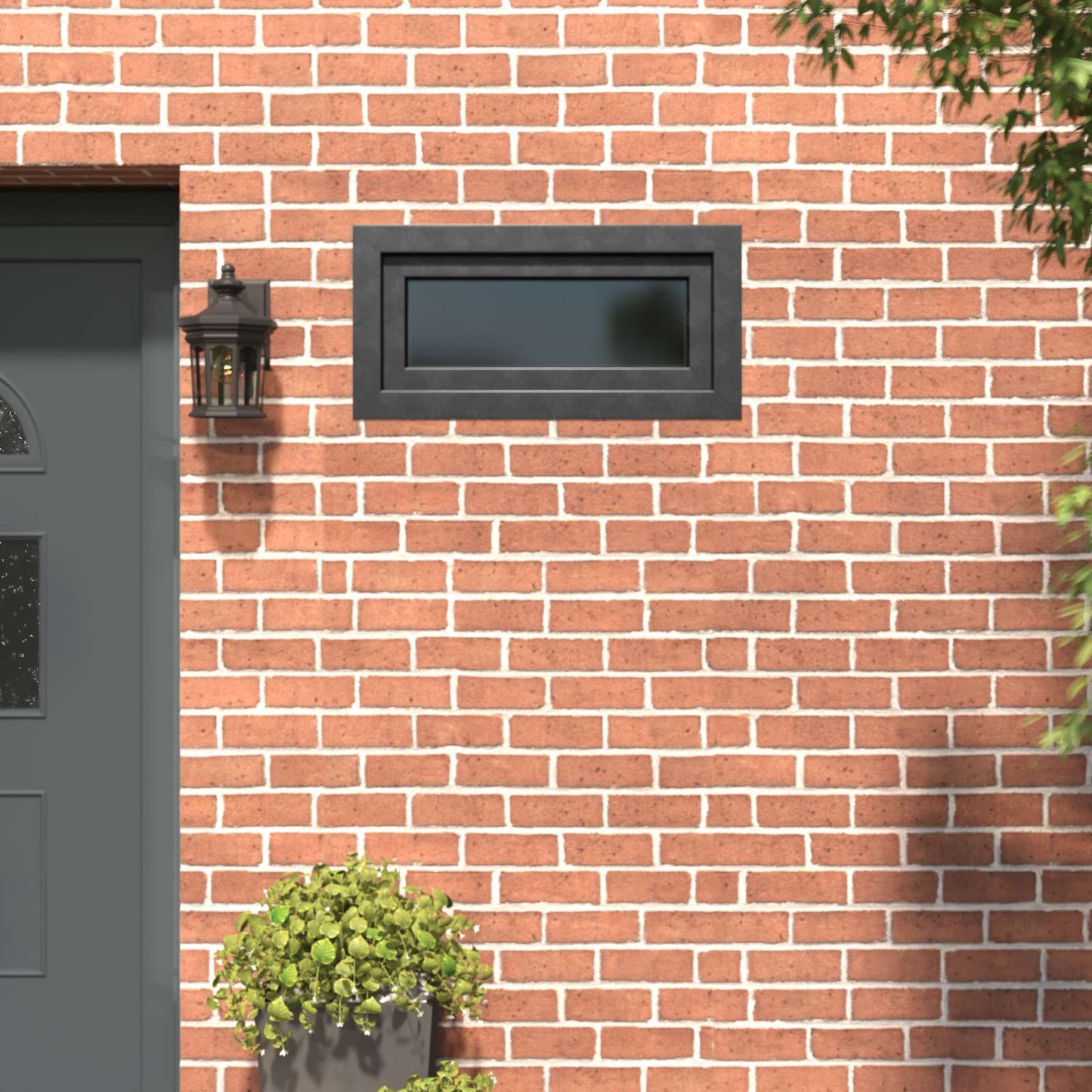 Kældervindue RISOR 80 x 40 cm PVC og glas Antracit