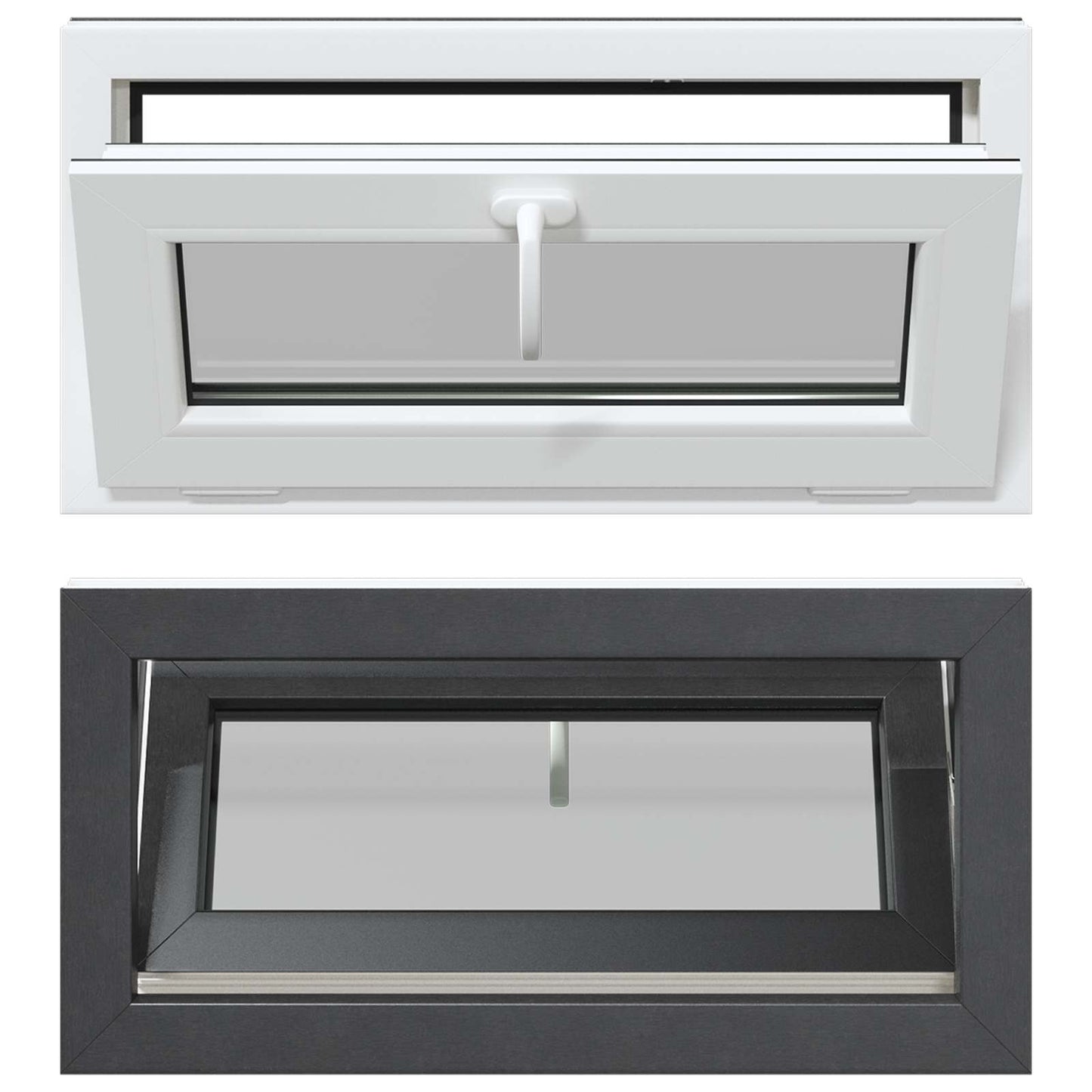Kældervindue RISOR 80 x 40 cm PVC og glas Antracit