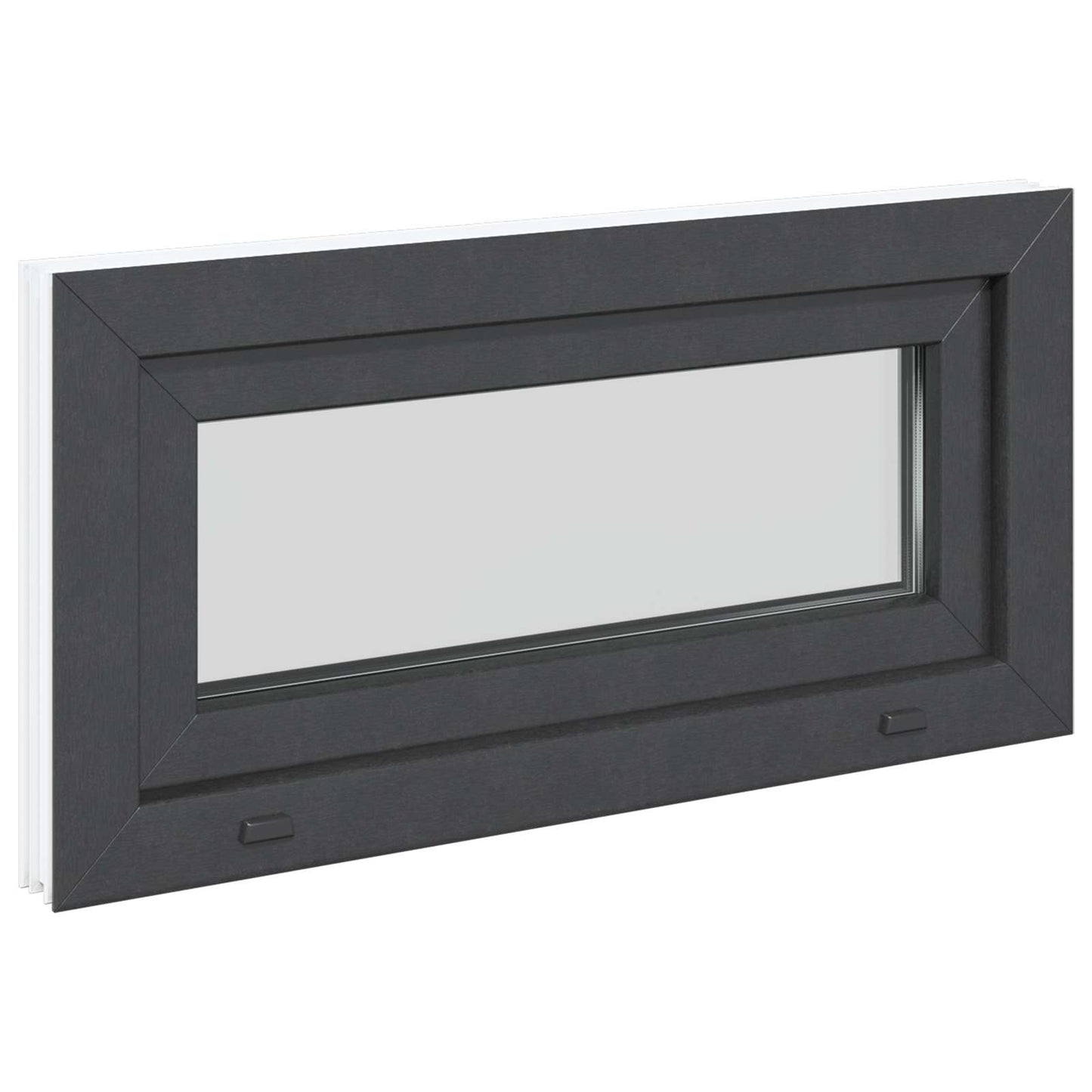 Kældervindue RISOR 80 x 40 cm PVC og glas Antracit