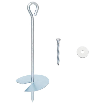 Jordanker 10 pcs Sølv Ø10 x 30 cm Galvaniseret metal
