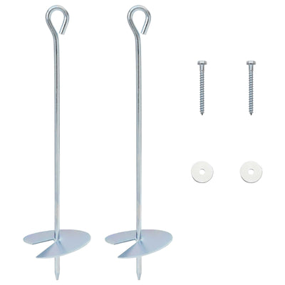 Jordanker 2 pcs Sølv Ø10 x 40 cm Galvaniseret metal