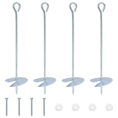 Jordanker 4 pcs Sølv Ø10 x 40 cm Galvaniseret metal