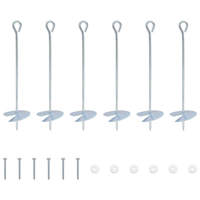 Jordanker 6 pcs Sølv Ø10 x 40 cm Galvaniseret metal