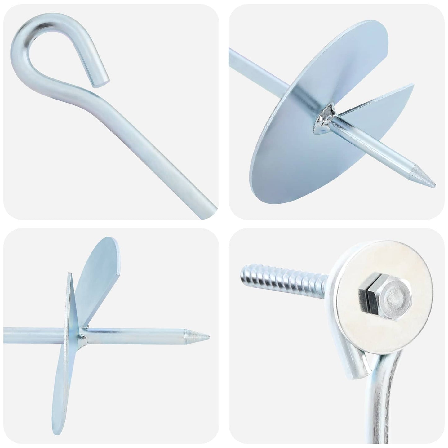 Jordanker 10 pcs Sølv Ø10 x 40 cm Galvaniseret metal