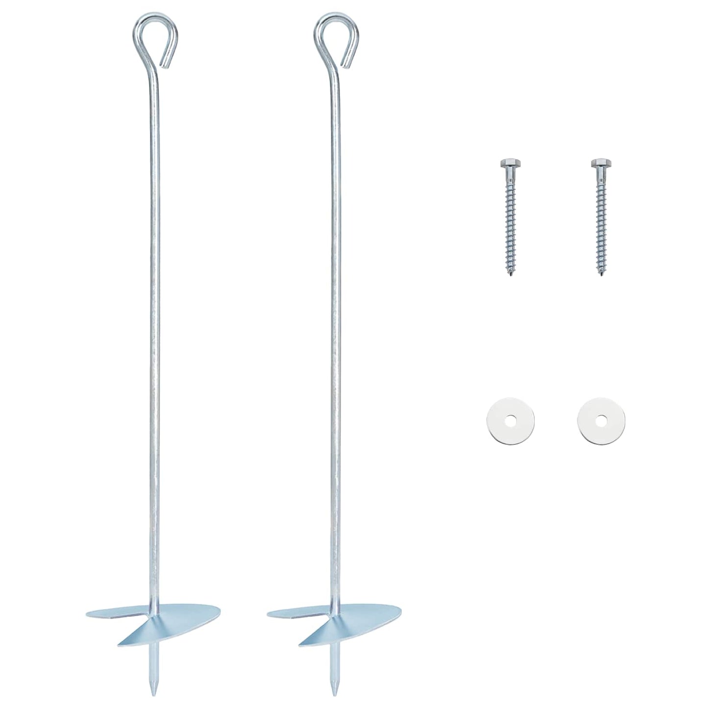 Jordanker 2 pcs Sølv Ø10 x 50 cm Galvaniseret metal
