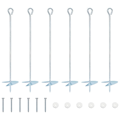 Jordanker 6 pcs Sølv Ø10 x 50 cm Galvaniseret metal