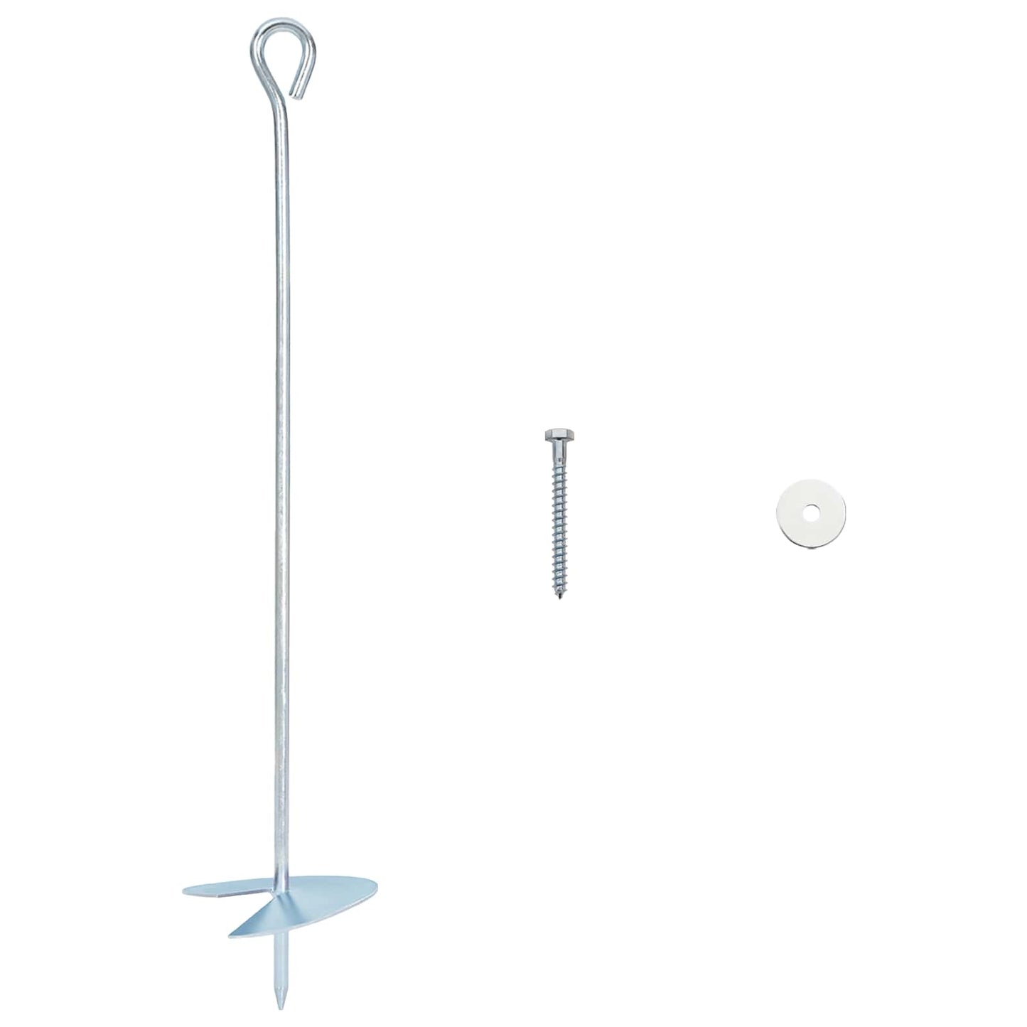 Jordanker 10 pcs Sølv Ø10 x 50 cm Galvaniseret metal