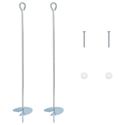 Jordanker 2 pcs Sølv Ø10 x 60 cm Galvaniseret metal