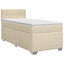 Boxmadras med topmadras Cremefarvet 80 x 200 cm Stof