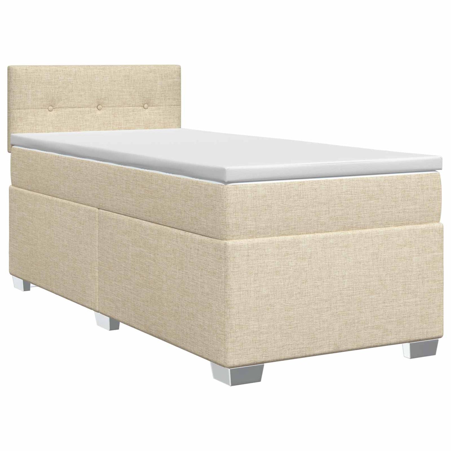 Boxmadras med topmadras Cremefarvet 80 x 200 cm Stof