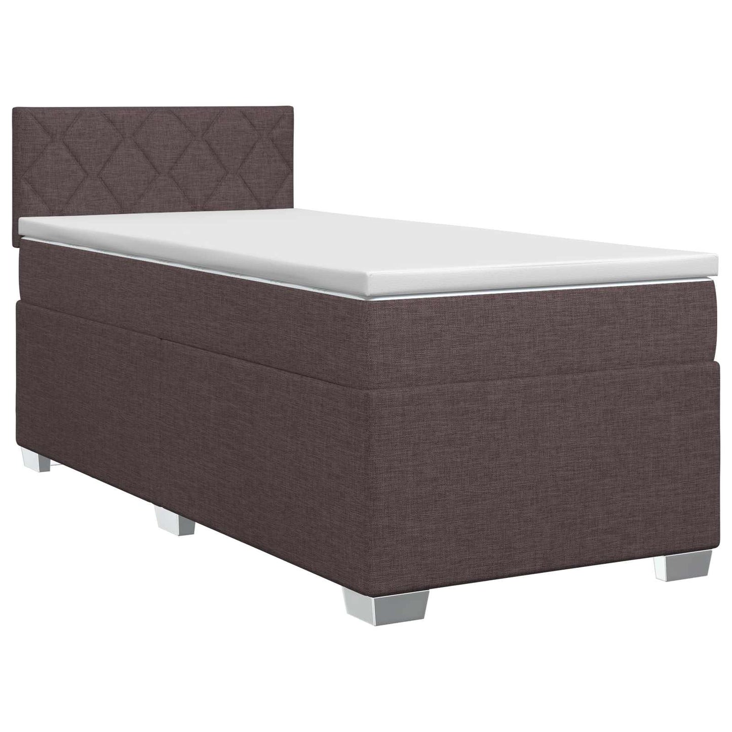 Boxmadras med topmadras Mørk Brun 80 x 200 cm Stof