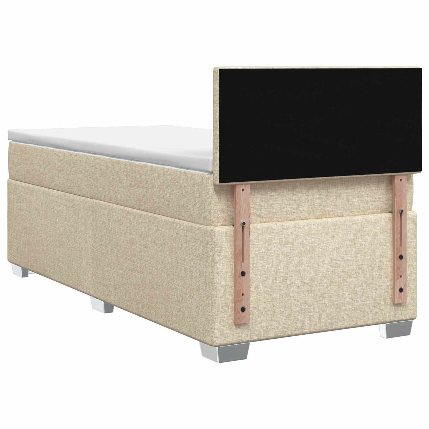 Boxmadras med topmadras Cremefarvet 90 x 190 cm Stof
