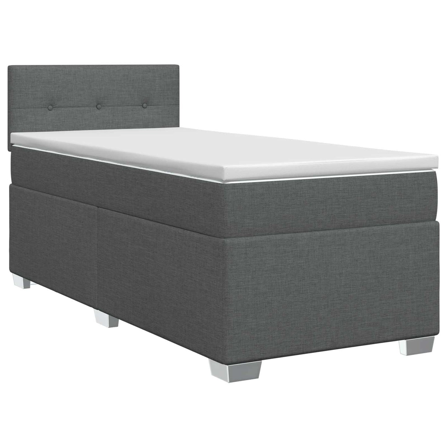 Boxmadras med topmadras Mørkegrå 100 x 200 cm Stof