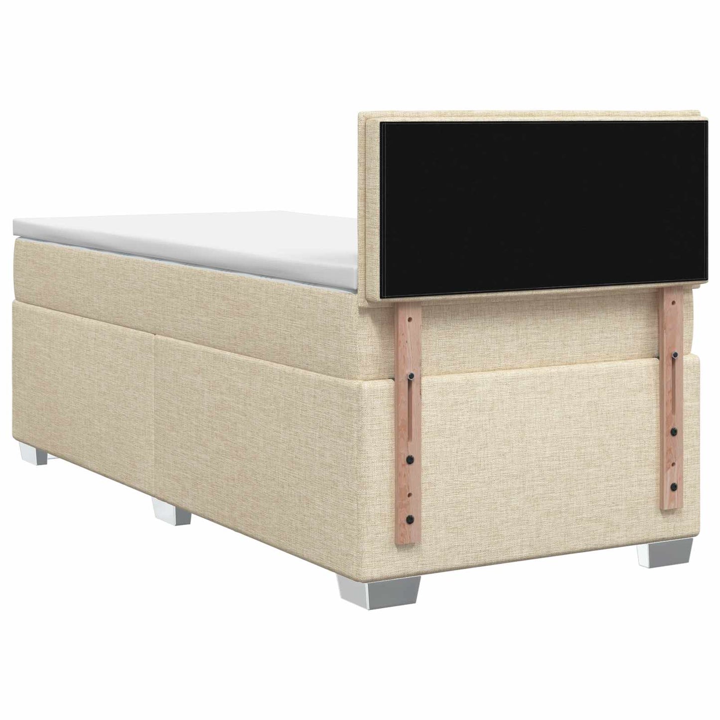 Boxmadras med topmadras Cremefarvet 100 x 200 cm Stof