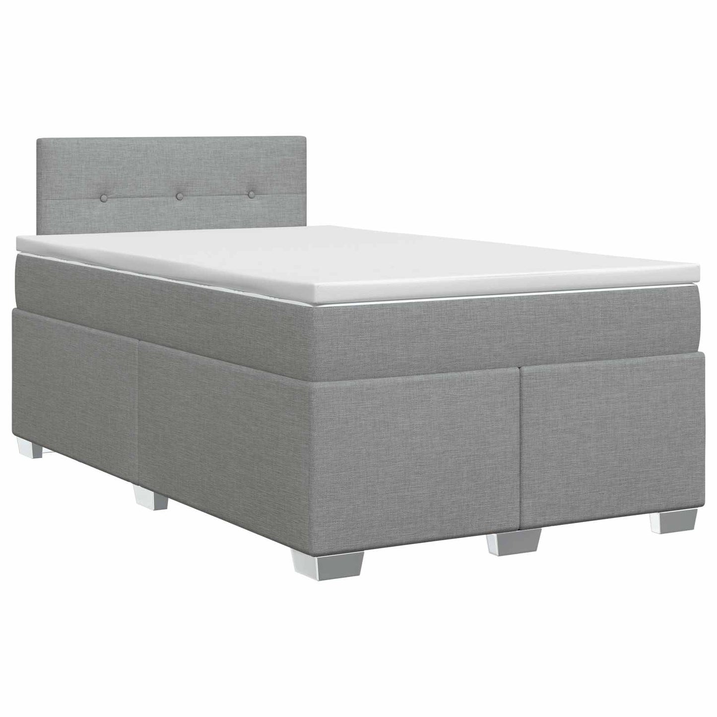 Boxmadras med topmadras Lysegrå 120 x 190 cm Stof