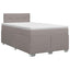 Boxmadras med topmadras Gråbrun 120 x 190 cm Stof
