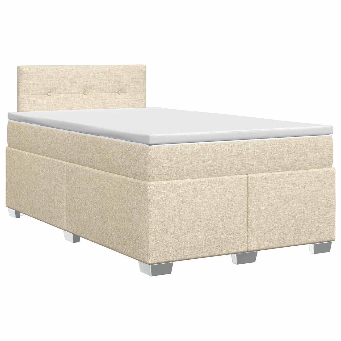 Boxmadras med topmadras Cremefarvet 120 x 190 cm Stof