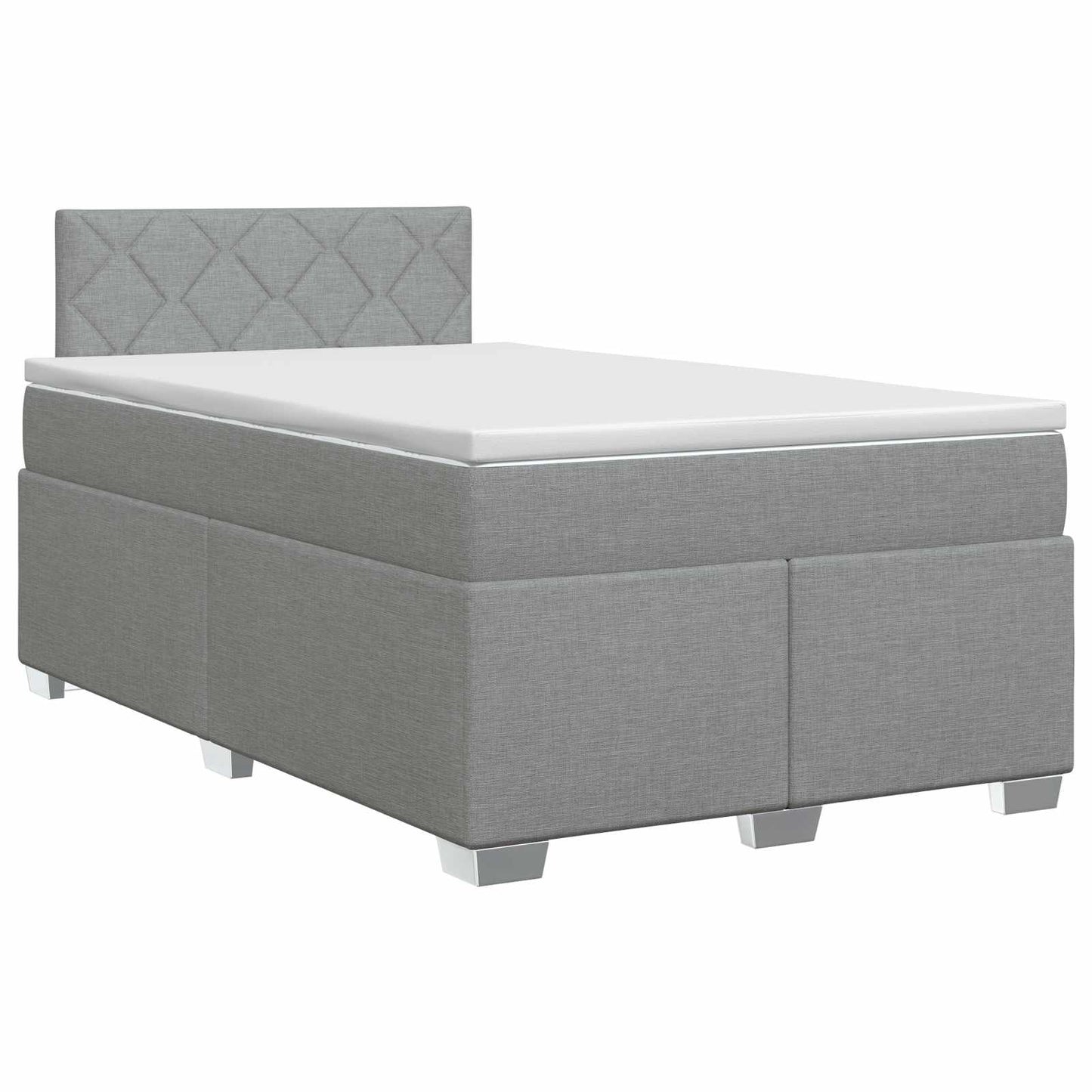 Boxmadras med topmadras Lysegrå 120 x 190 cm Stof