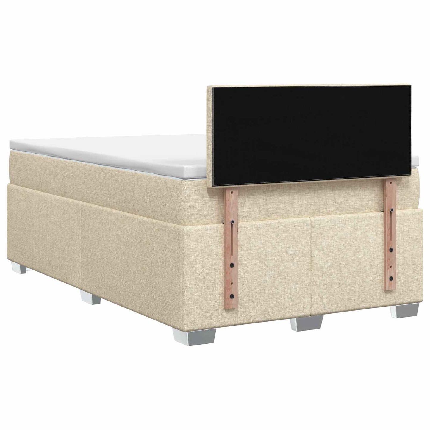 Boxmadras med topmadras Cremefarvet 120 x 190 cm Stof