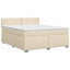 Boxmadras med topmadras Cremefarvet 160 x 200 cm Stof