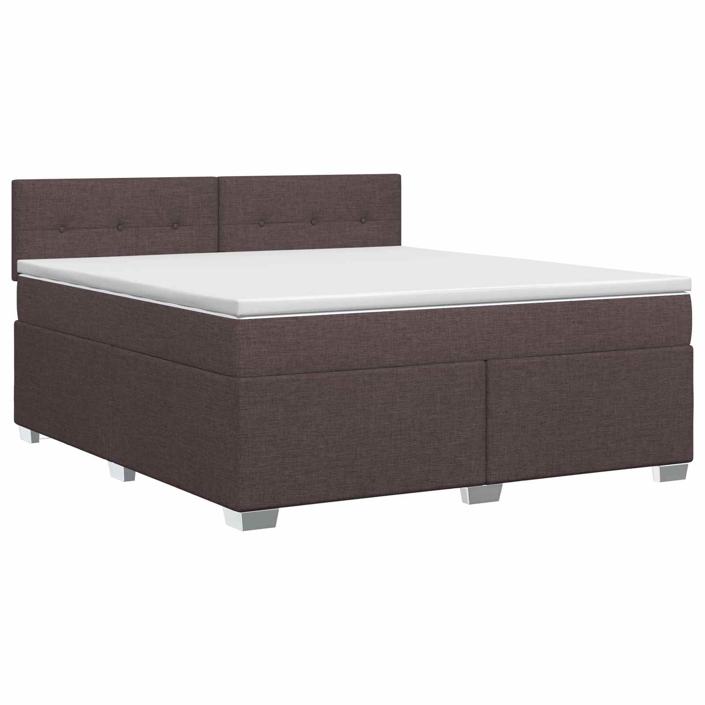 Boxmadras med topmadras Mørk Brun 180 x 200 cm Stof