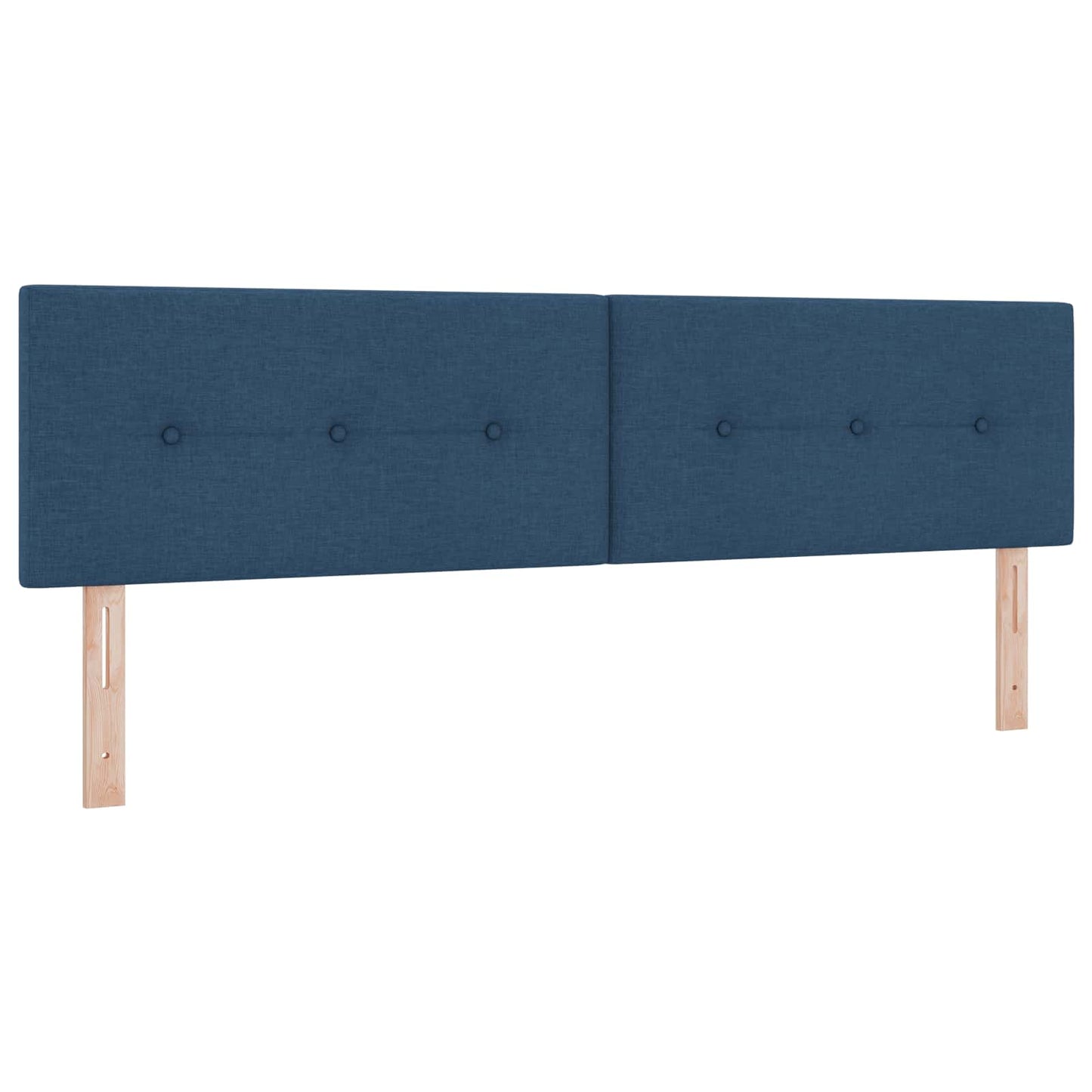Boxmadras med topmadras med hovedgærde Blå 180 x 200 cm Stof