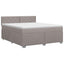Boxmadras med topmadras Gråbrun 180 x 200 cm Stof