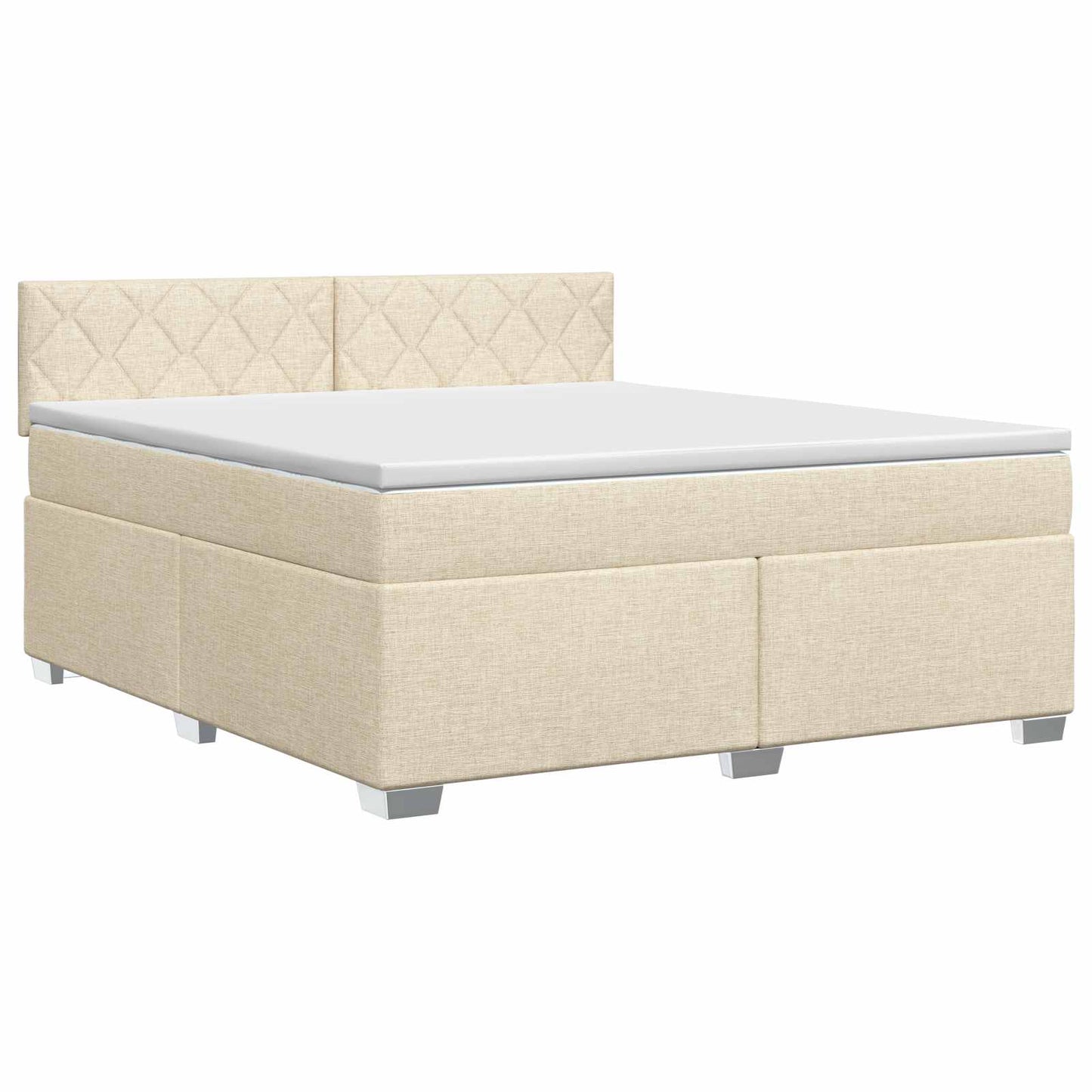 Boxmadras med topmadras Cremefarvet 180 x 200 cm Stof