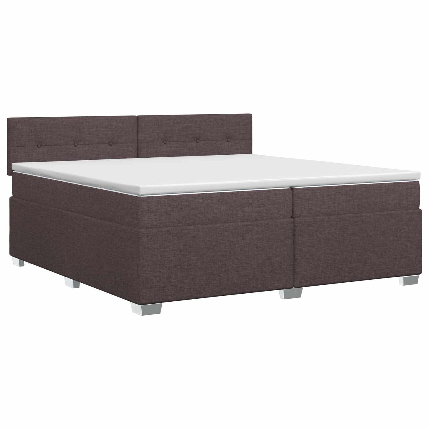 Boxmadras med topmadras Mørk Brun 200 x 200 cm Stof