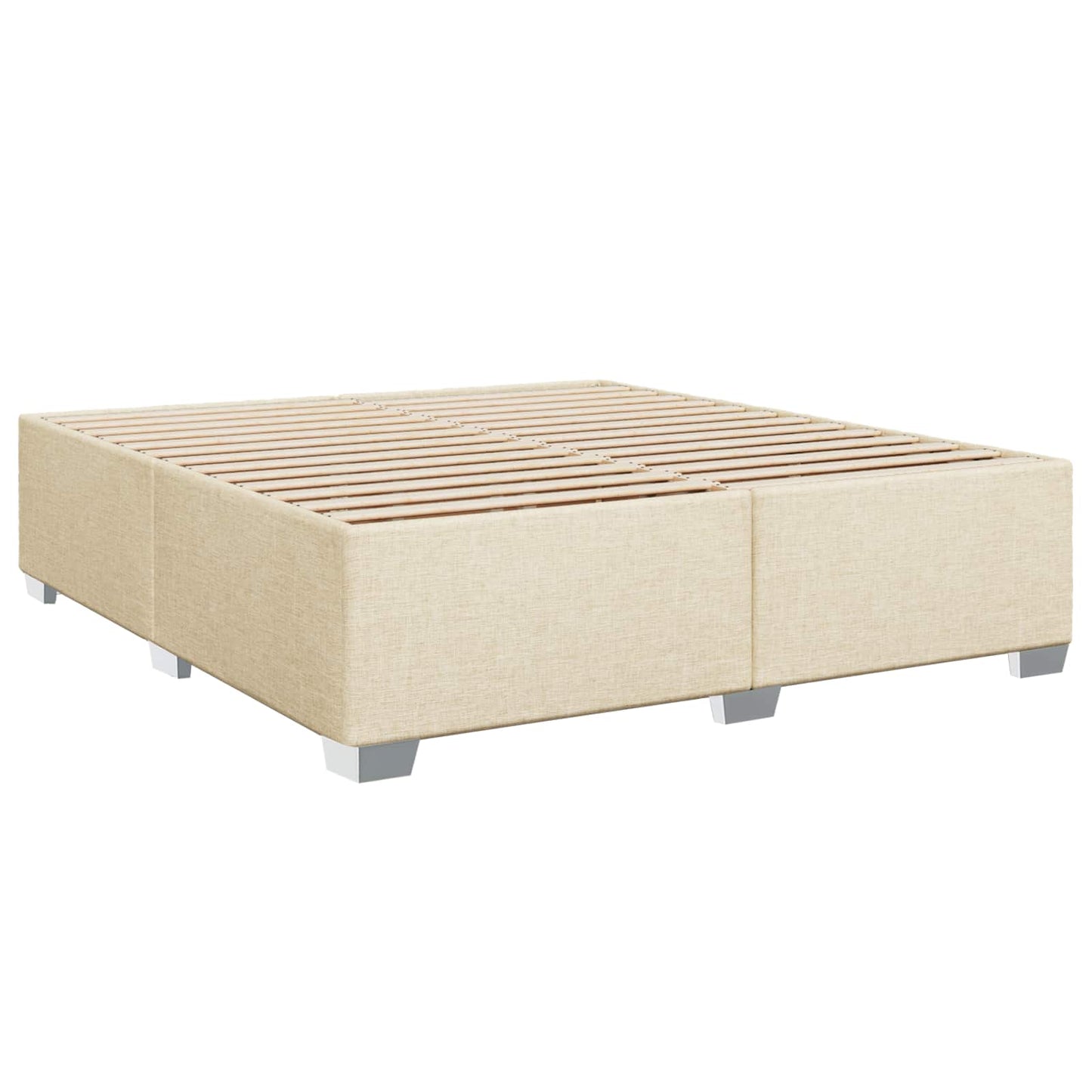 Boxmadras med topmadras Cremefarvet 200 x 200 cm Stof