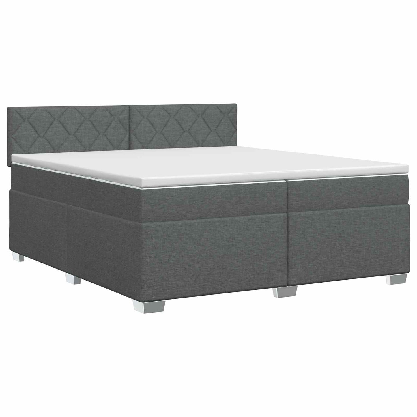 Boxmadras med topmadras Mørkegrå 200 x 200 cm Stof