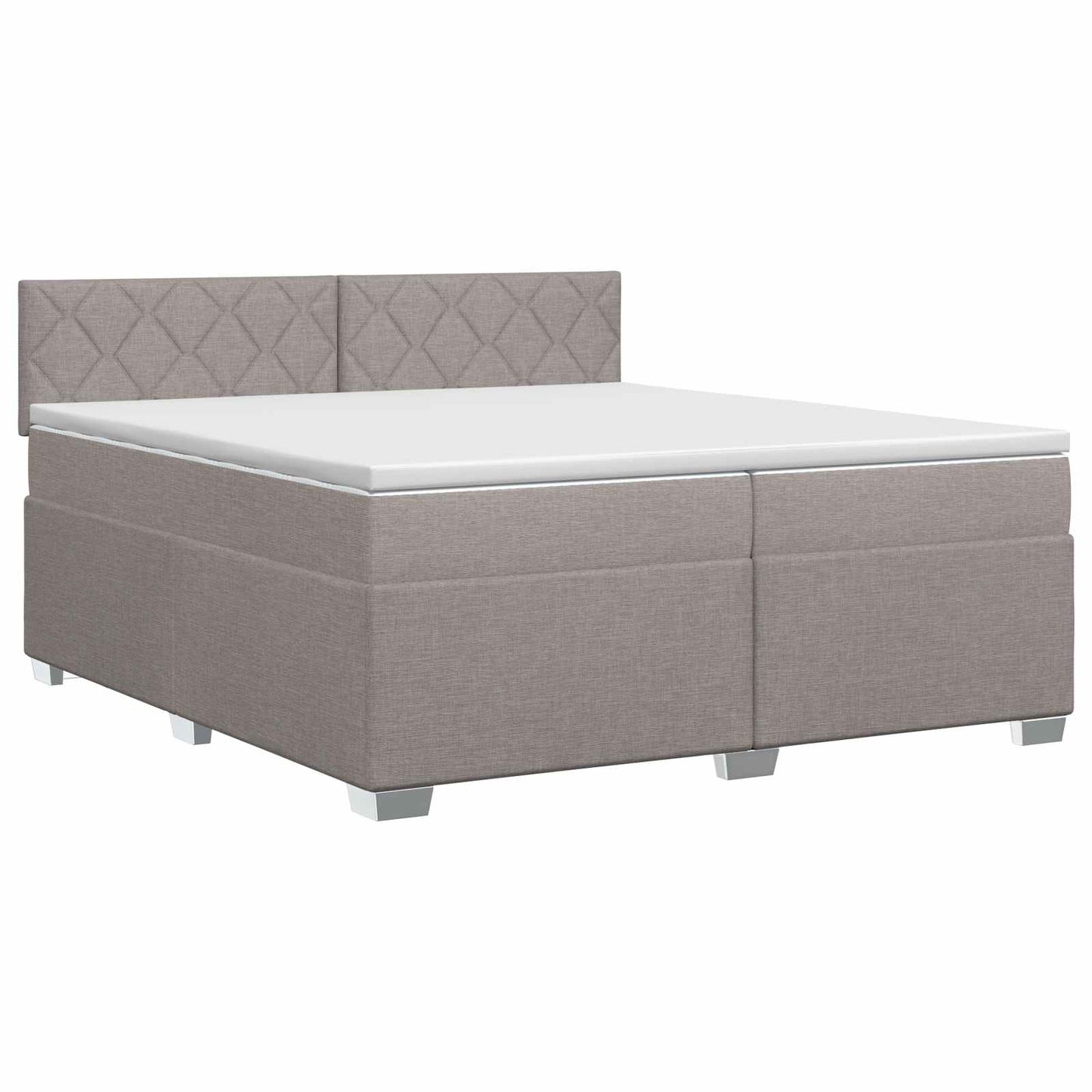 Boxmadras med topmadras Gråbrun 200 x 200 cm Stof